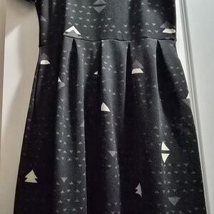 LuLaRoe Black and White Patterned Women Dress